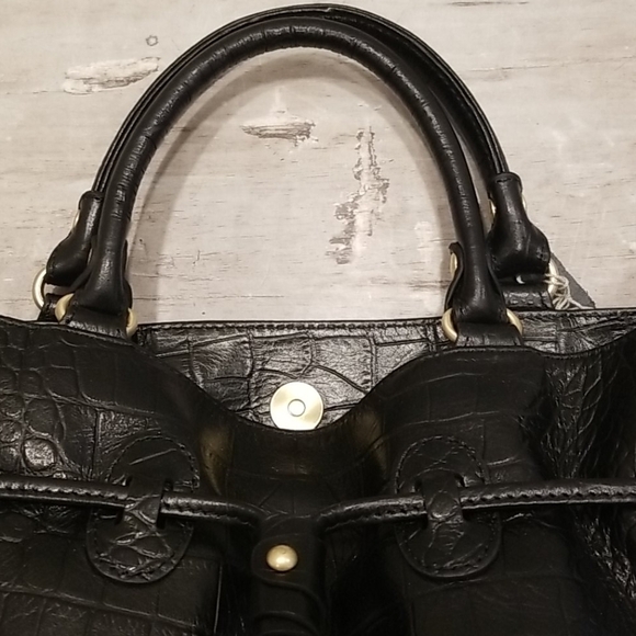 💕LANCASTER PARIS💕 Exotic Croco Embossed Crocodile Texture 100% Leather Bag NWT - Picture 9 of 14